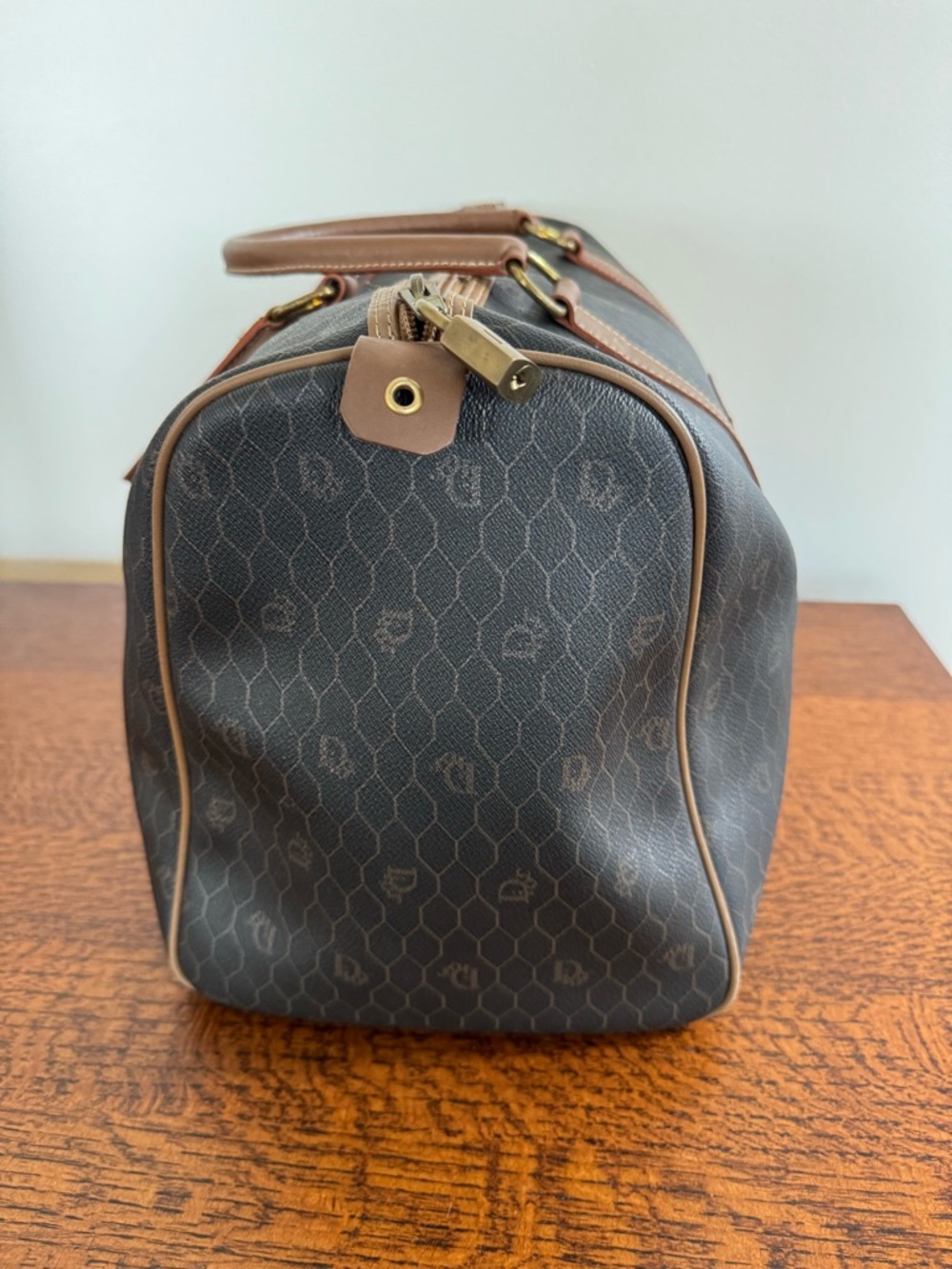 Christian Dior Honeycomb Boston Bag Brown & Tan with COA - Picture 6 of 16